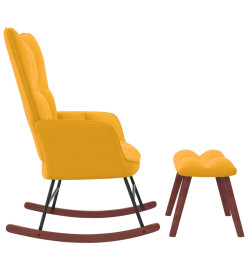 Chaise à bascule avec repose-pied Jaune moutarde Velours