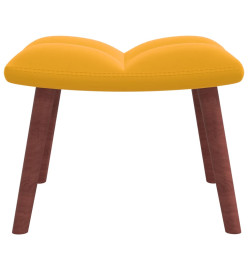 Chaise à bascule avec repose-pied Jaune moutarde Velours