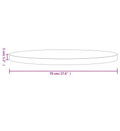 Dessus de table rond Ø70x3 cm bois de pin massif