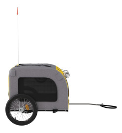 Remorque de vélo pour chien jaune et gris tissu oxford et fer