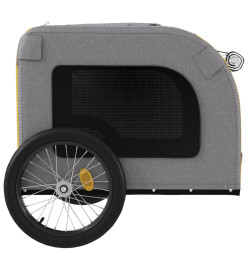 Remorque de vélo pour chien jaune et gris tissu oxford et fer