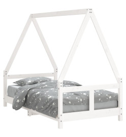 Cadre de lit pour enfant blanc 80x160 cm bois de pin massif