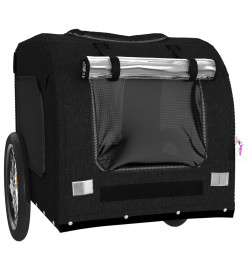 Remorque de vélo pour chien noir tissu oxford et fer