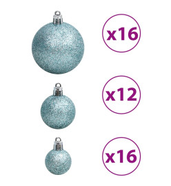 Boules de Noël 100 pcs turquoise 3 / 4 / 6 cm