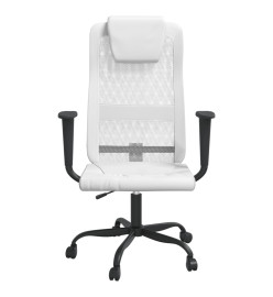 Chaise de bureau blanc tissu en maille et similicuir