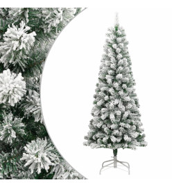 Sapin de Noël artificiel à charnières avec neige floquée 210 cm