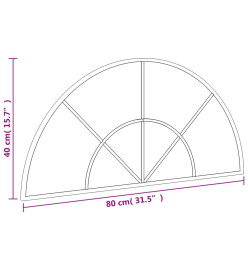 Miroir mural noir 80x40 cm arche fer