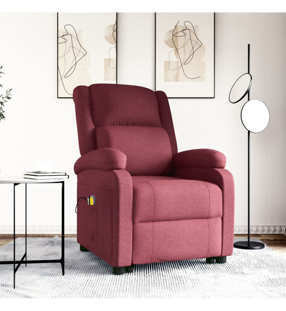 Fauteuil de massage Rouge bordeaux Tissu