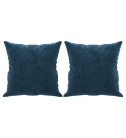 Coussins décoratifs 2 pcs Bleu 40x40 cm Velours