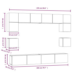 Ensemble de meubles TV 8 pcs Chêne marron Bois d'ingénierie