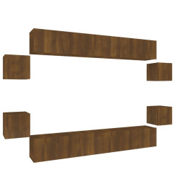 Ensemble de meubles TV 8 pcs Chêne marron Bois d'ingénierie