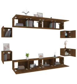 Ensemble de meubles TV 8 pcs Chêne marron Bois d'ingénierie