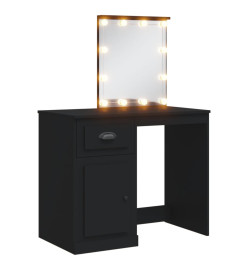 Coiffeuse avec lumières LED noir 90x42x132,5cm