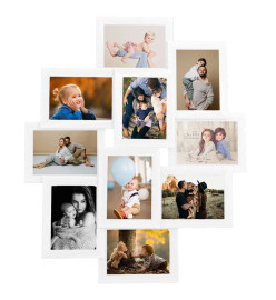 Collage de cadres photo de photo 10x(10x15 cm) Blanc MDF