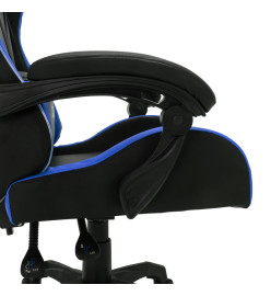 Fauteuil de jeux vidéo avec LED RVB Bleu et noir Similicuir