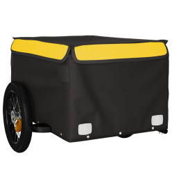 Remorque pour vélo noir et jaune 30 kg fer