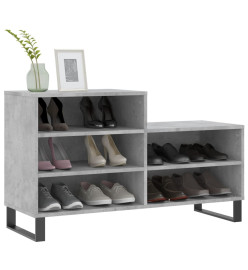 Armoire à chaussures Gris béton 102x36x60 cm Bois d'ingénierie