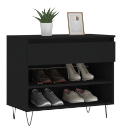 Armoire à chaussures Noir 70x36x60 cm Bois d'ingénierie