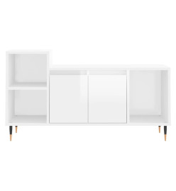 Meuble TV Blanc brillant 100x35x55 cm Bois d'ingénierie