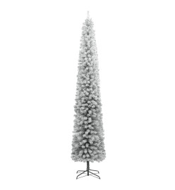 Sapin de Noël mince avec support et flocon de neige 270 cm PVC