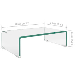 Meuble TV / pour moniteur 40 x 25 x 11 cm Verre transparent