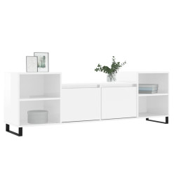 Meuble TV Blanc brillant 160x35x55 cm Bois d'ingénierie