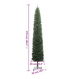 Sapin de Noël mince avec support 210 cm PVC