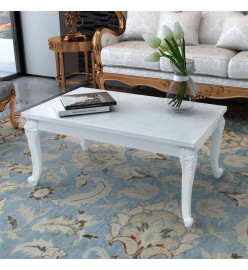 Table basse blanc brillant 100x50x42 cm bois d'ingénierie