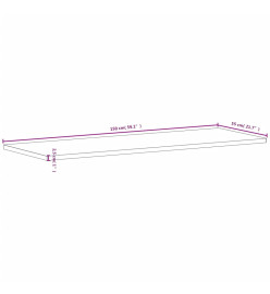 Dessus de plan de travail 150x55x2,5 cm bois massif de hêtre