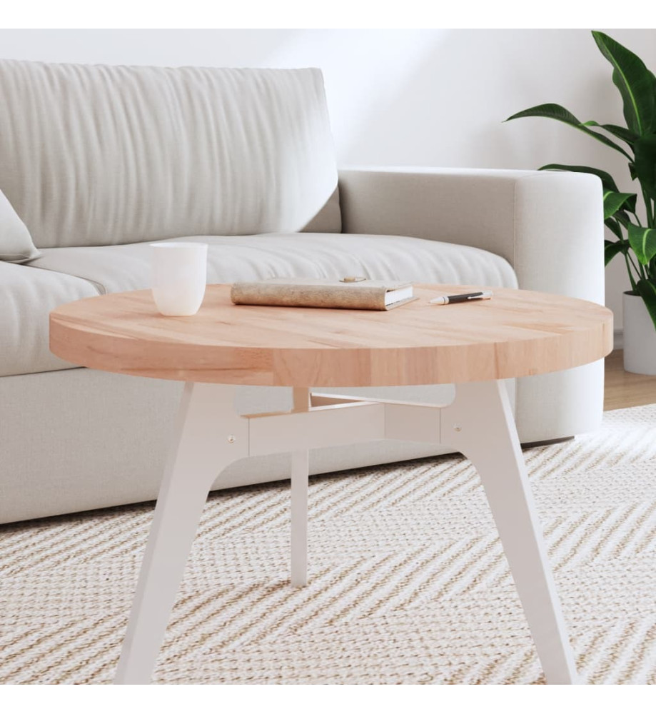 Dessus de table Ø70x4 cm rond bois massif de hêtre