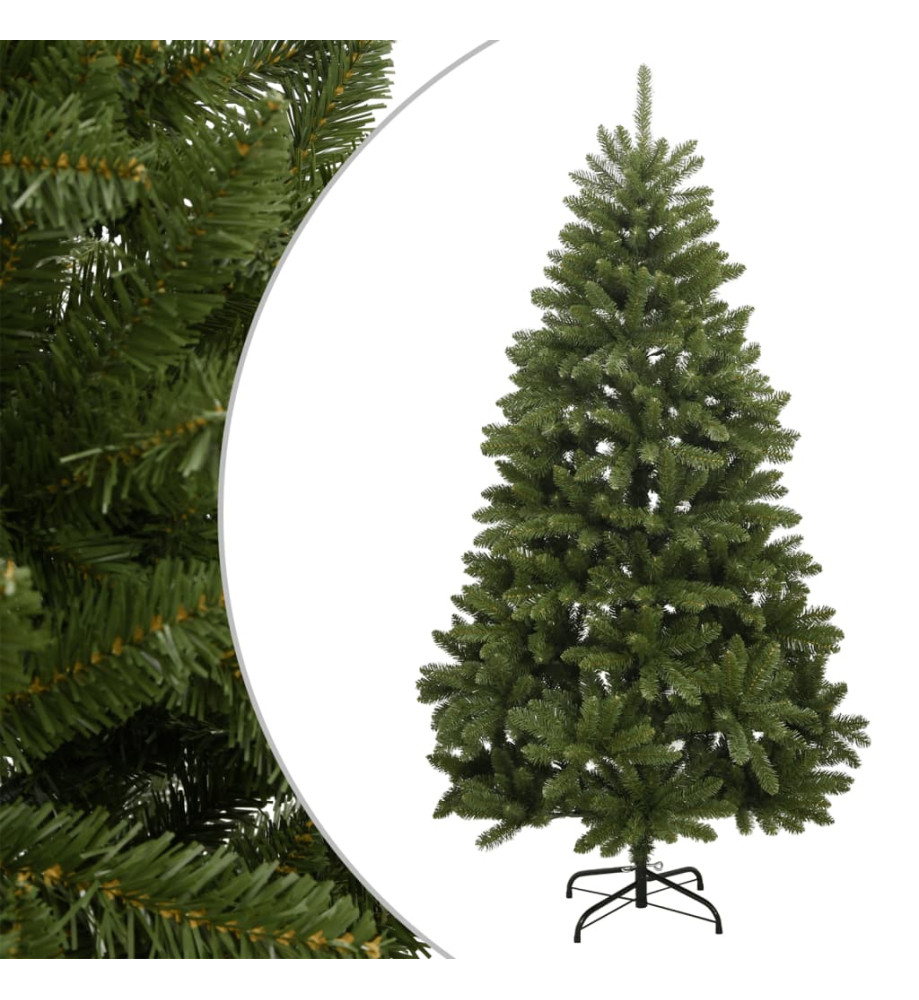 Sapin de Noël artificiel à charnières avec support vert 300 cm