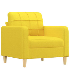 Ensemble de canapés 4 pcs avec coussins Jaune clair Tissu