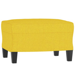 Canapé à 3 places avec repose-pieds Jaune clair 180 cm Tissu