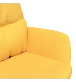 Chaise de détente et repose-pied Jaune moutarde Tissu