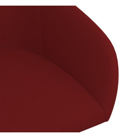 Chaises à manger pivotantes lot de 6 rouge bordeaux velours