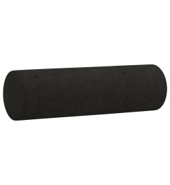 Coussins décoratifs 2 pcs Noir Ø15x50 cm Tissu