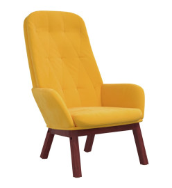 Chaise de relaxation Jaune moutarde Velours