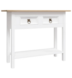 Table console Gamme Corona Pin mexicain Blanc 90x34,5x73 cm