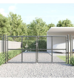 Portal de jardin maille anthracite 300x175 cm acier galvanisé