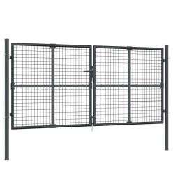 Portal de jardin maille anthracite 300x175 cm acier galvanisé