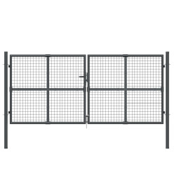 Portal de jardin maille anthracite 300x175 cm acier galvanisé