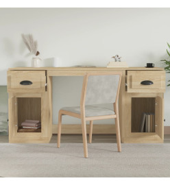 Bureau avec armoire chêne sonoma bois d'ingénierie