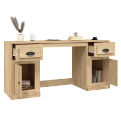 Bureau avec armoire chêne sonoma bois d'ingénierie