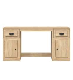 Bureau avec armoire chêne sonoma bois d'ingénierie