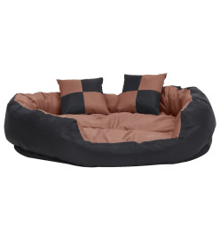 Coussin réversible lavable de chien Noir et marron 110x80x23 cm