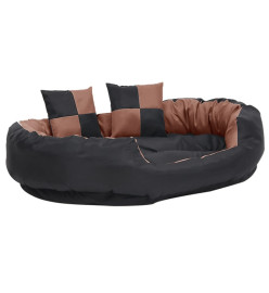 Coussin réversible lavable de chien Noir et marron 110x80x23 cm