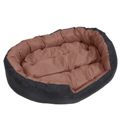 Coussin réversible lavable de chien Noir et marron 110x80x23 cm