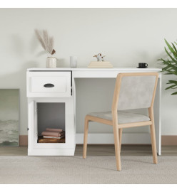 Bureau avec tiroir blanc 115x50x75 cm bois d'ingénierie