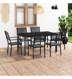 Mobilier de salle à manger d'extérieur 7 pcs Acier