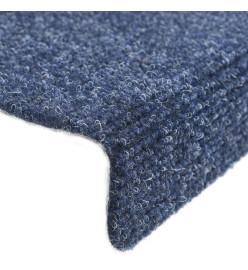 Tapis autoadhésifs de marches 10 pcs Bleu 56x17x3 cm Aiguilleté